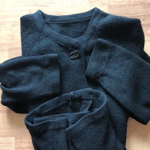 Vintage Lambswool Blend Cardigan Black Sweater Size Small-Medium - Picture 14 of 14